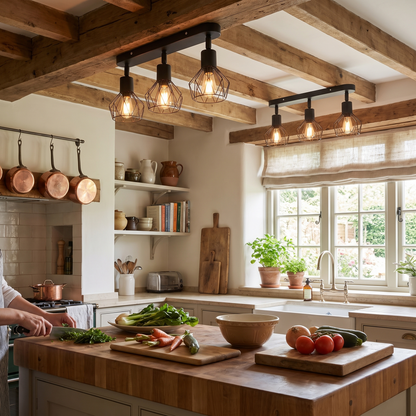 Vintage 3-Light Ceiling Spotlight in a lifestyle setting