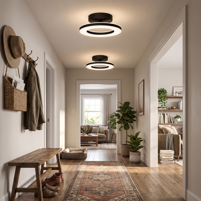 Acrylic Round LED Ceiling Light in a lifestyle setting