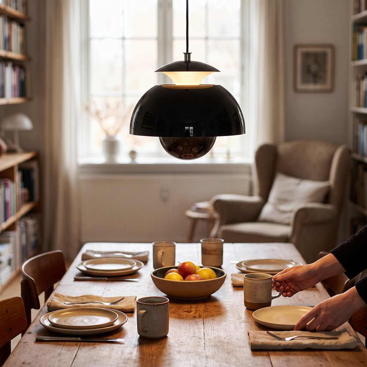 Flora Layered Dome LED Pendant Light in a lifestyle setting