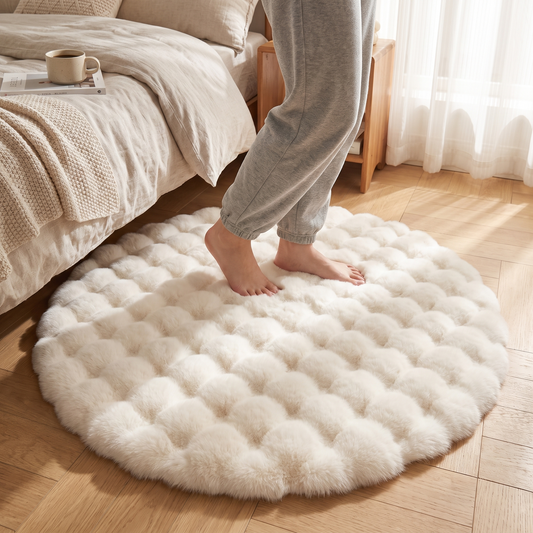 Cloud Comfort Round Bubble Rug in a lifestyle setting