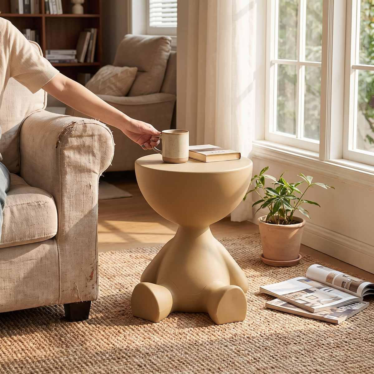 Cartoon Bear Side Table in a lifestyle setting