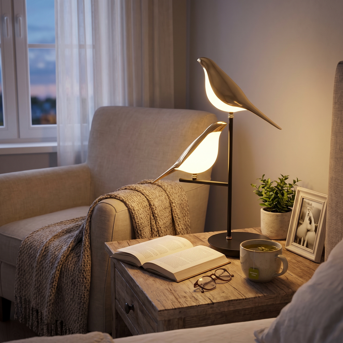 Golden Birdlight Wall Lamp in a lifestyle setting