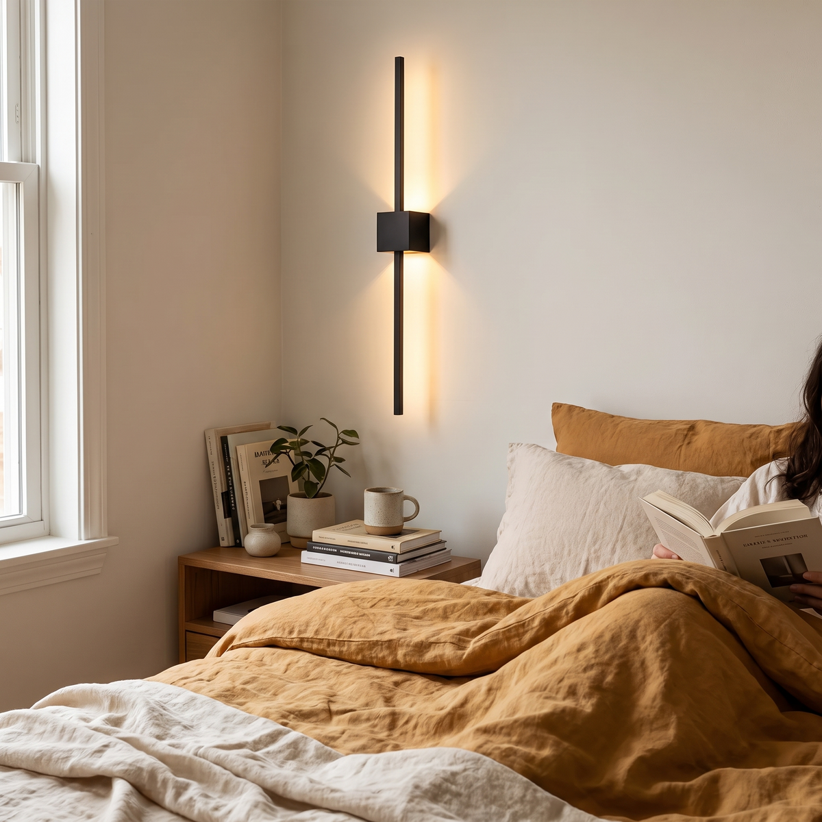 Minimalist Linear LED Wall Light in a lifestyle setting