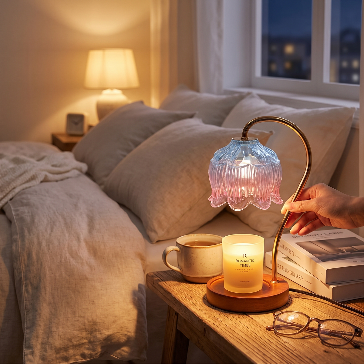 PetalGlow Candle Warmer Lamp in a lifestyle setting