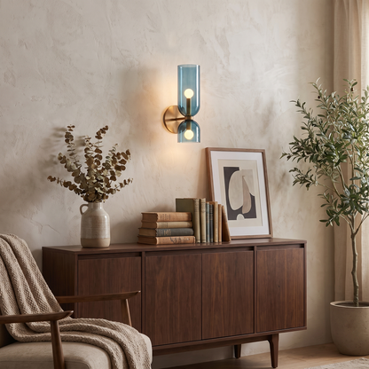 Nordic Smoked Glass Tube Wall Lamp in a lifestyle setting
