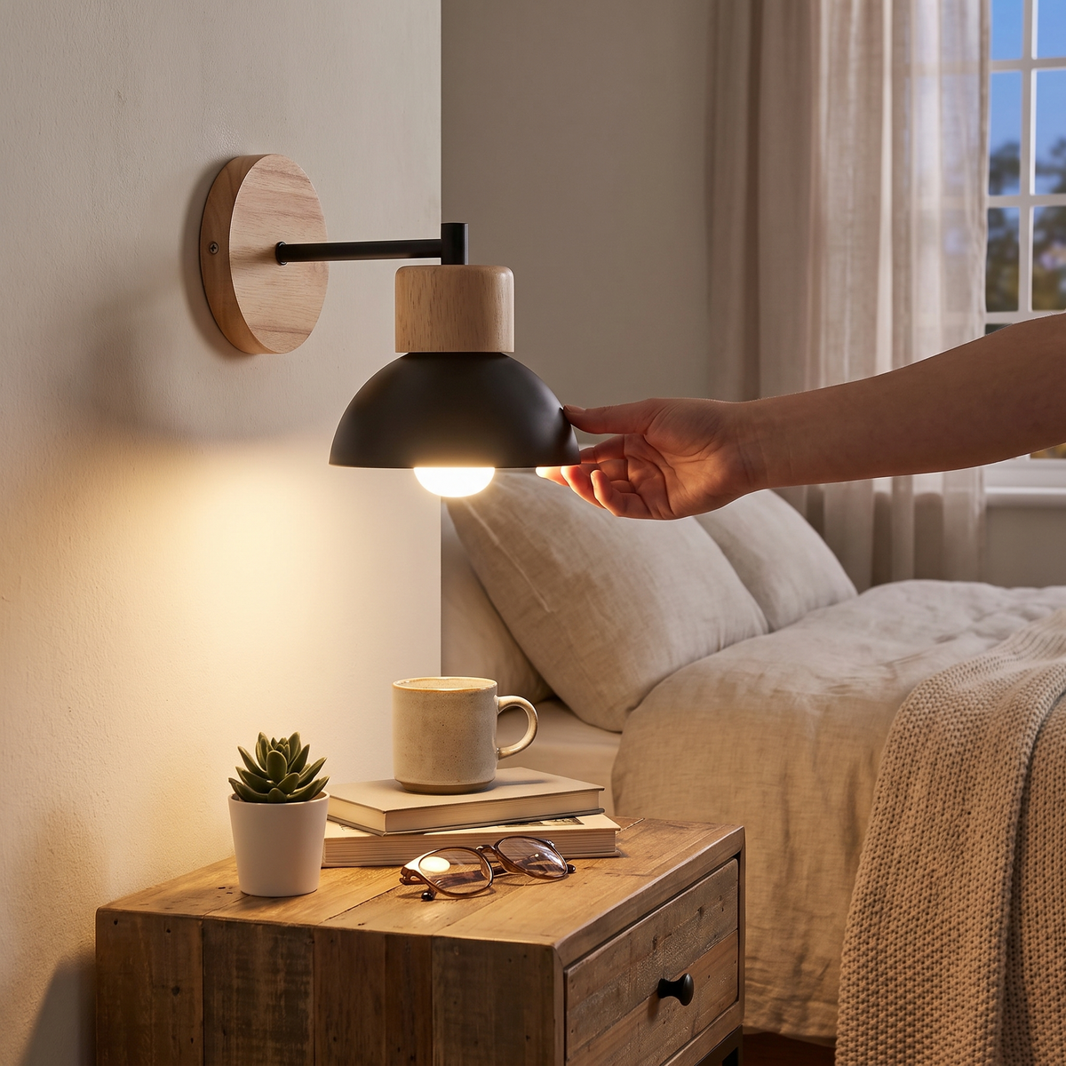 Wood & Metal Wall Lamp in a lifestyle setting
