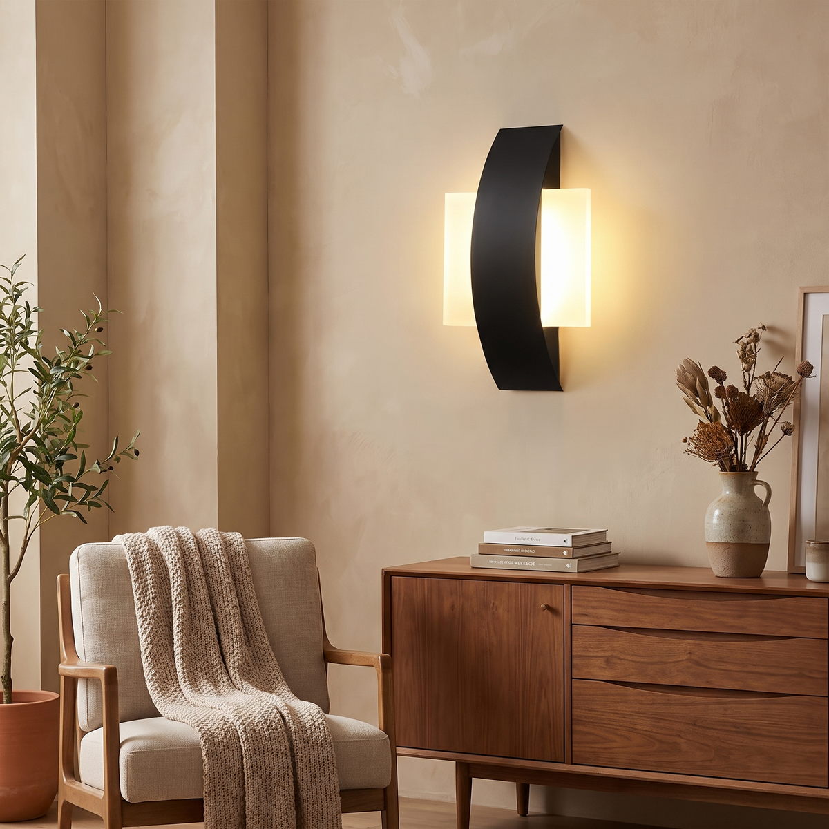 Minimalist Acrylic Ambient Wall Lamp in a lifestyle setting