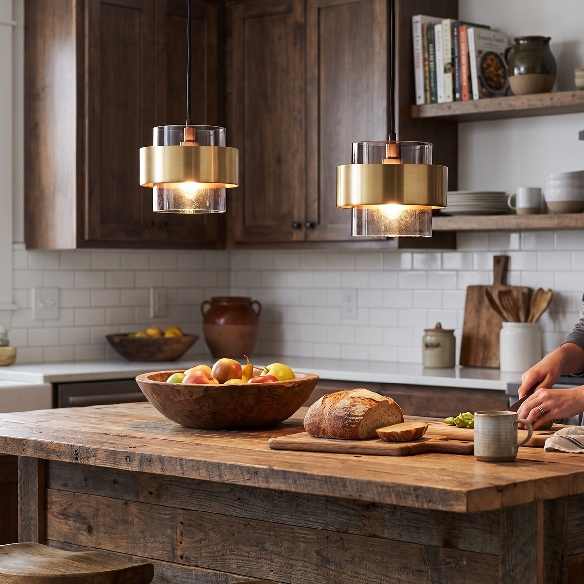 Nordic Glass Cylinder Pendant Light in a lifestyle setting