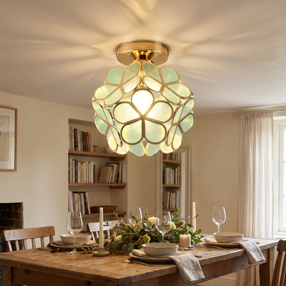 Retro Flower Flush Mount Ceiling Light in a lifestyle setting