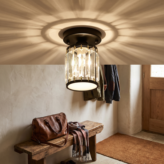 Crystal Foyer Semi-Flush Ceiling Light in a lifestyle setting