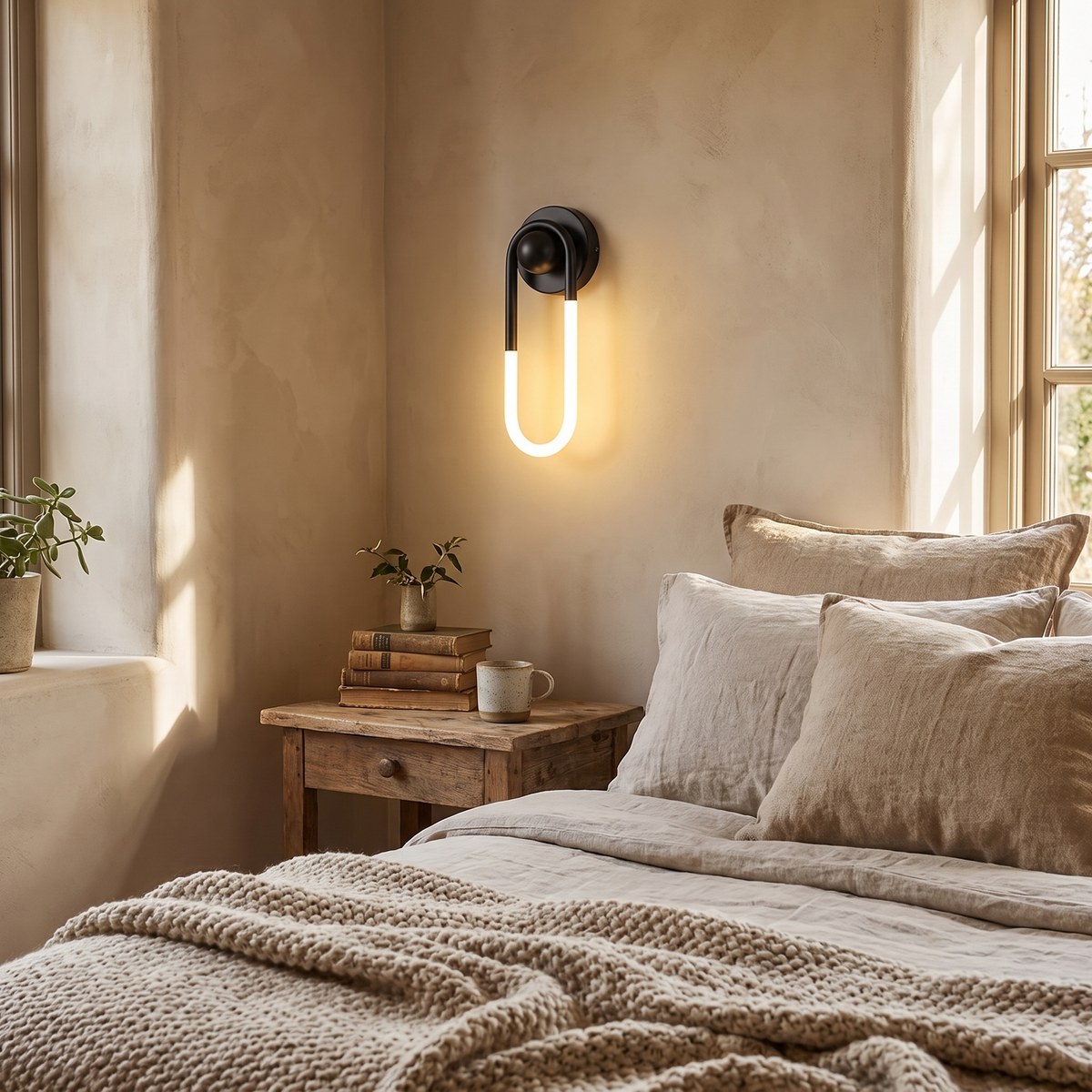 Looped Frame Acrylic LED Wall Light in a warm living space