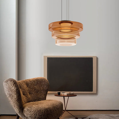Bauhaus Tiered Glass LED Pendant