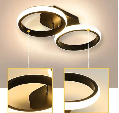 Überlappende LED-Deckenleuchte mit Ringdesign