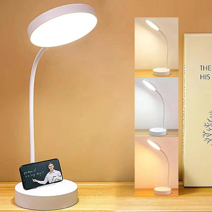 Swan-Neck LED Desk Lamp with USB Charging