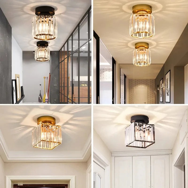 Compact Crystal Corridor Ceiling Light