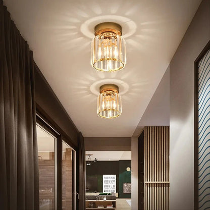 Compact Crystal Corridor Ceiling Light