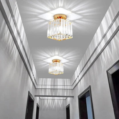Compact Crystal Corridor Ceiling Light