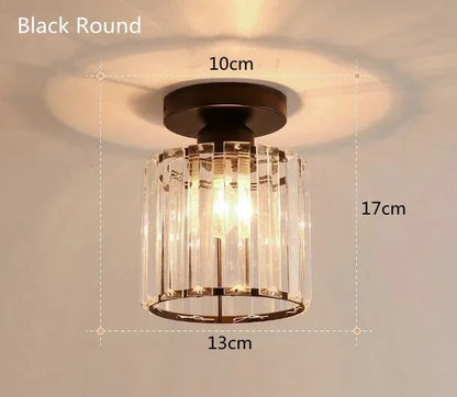 Compact Crystal Corridor Ceiling Light