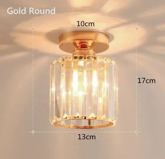 Compact Crystal Corridor Ceiling Light