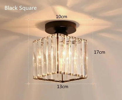 Compact Crystal Corridor Ceiling Light